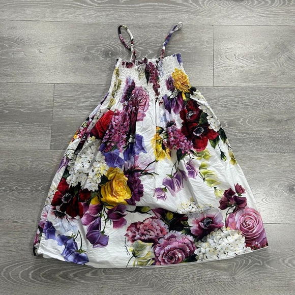 Dolce Gabbana Girls Floral Sundress with Spaghetti Straps